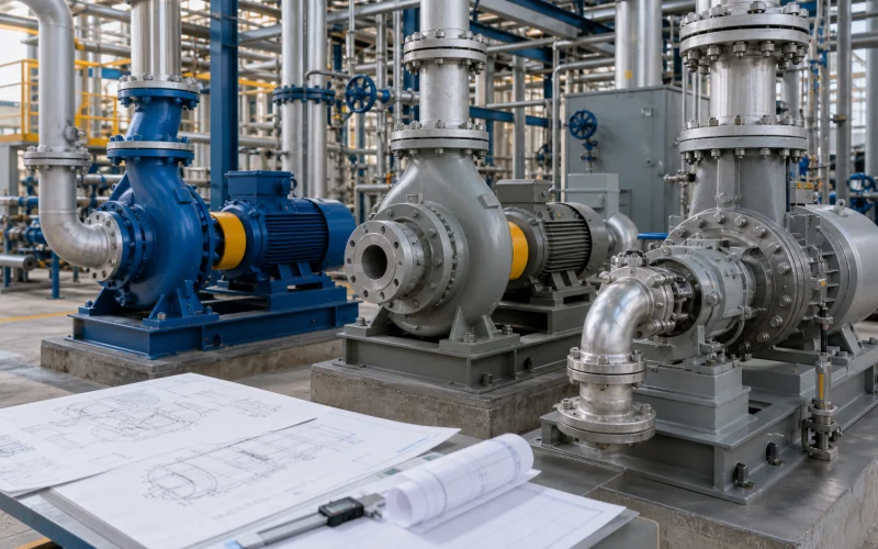 Bombas centrífugas industriales para comparar las normas ASME B73.1, ISO 5199 y API 610