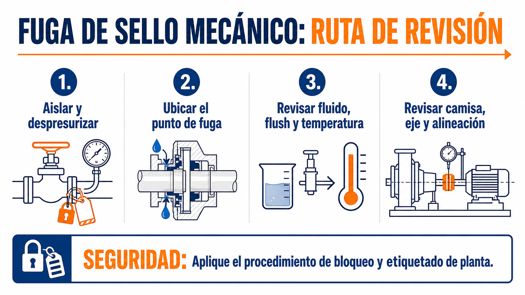 Ruta de revisión de una fuga de sello mecánico: registrar síntomas, revisar el sistema y validar la reparación