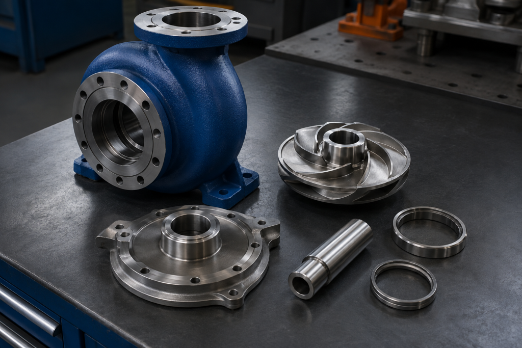 Finished ANSI pump casing, impeller and machined replacement components