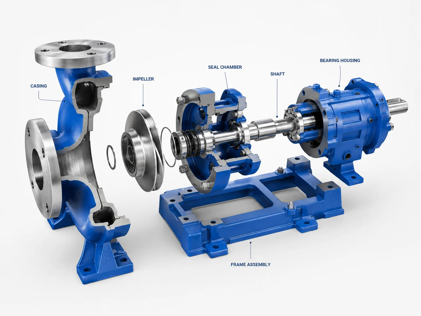 G196 ANSI pump exploded engineering view