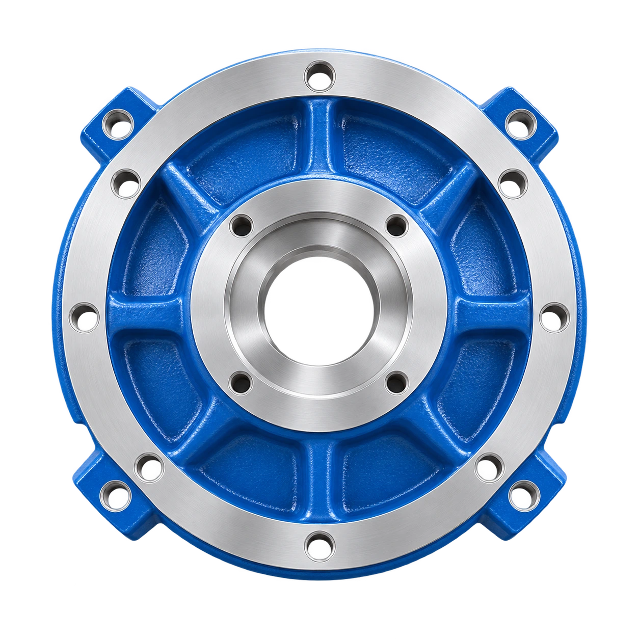 Cubierta azul para bomba 3185 con anillo de pernos de acero inoxidable mecanizado