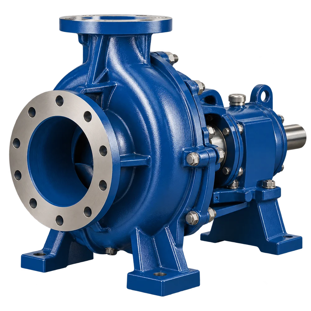 Bomba de proceso azul con succión axial, representativa para reemplazo 3185